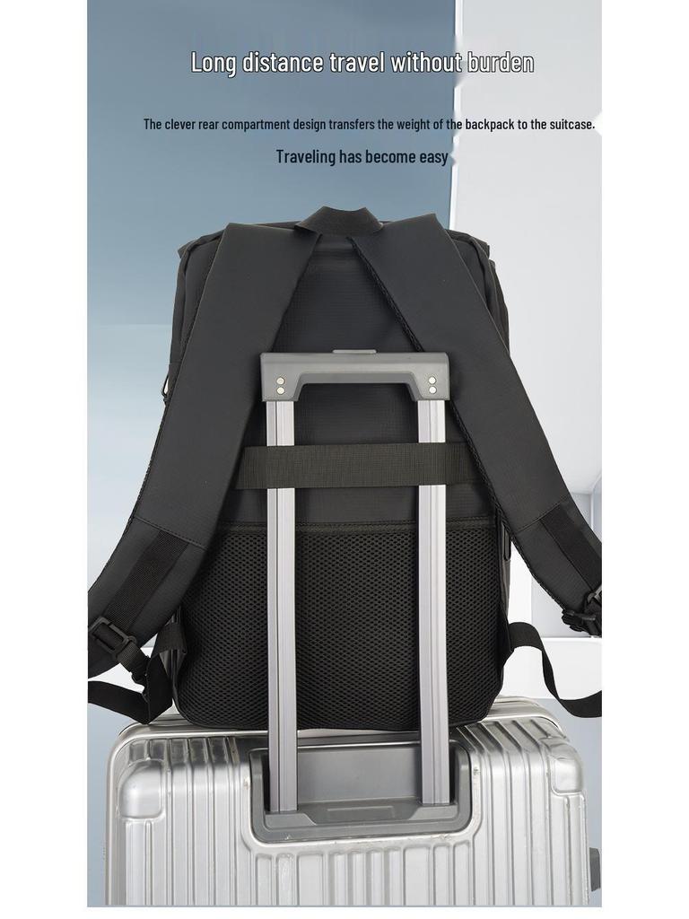 Minimalist Water-resistant Leather Backpack - Ideal for Men, Students, and Commuters