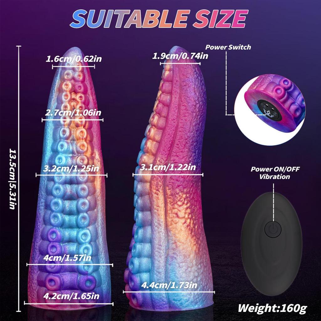 Compact Alien Shaped Remote Vibrating Dildo - Wireless Fake Penis Anal Plug for Women