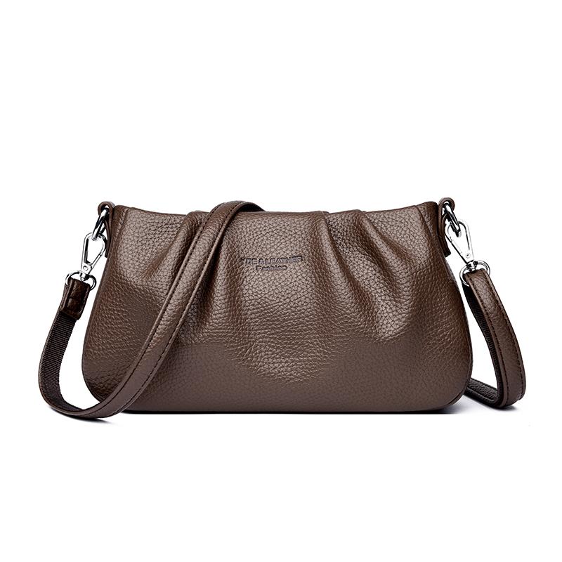 Genuine Brand Women's Soft PU Leather Shoulder Crossbody Bags Luxury Hand Bags Designer Ladies Messenger Commuting Sac A Main