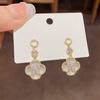Zircon Fritillary Flower Pendant Earrings Exquisite Light Luxury Temperament Earrings Fashion Versatile Premium Earrings Women