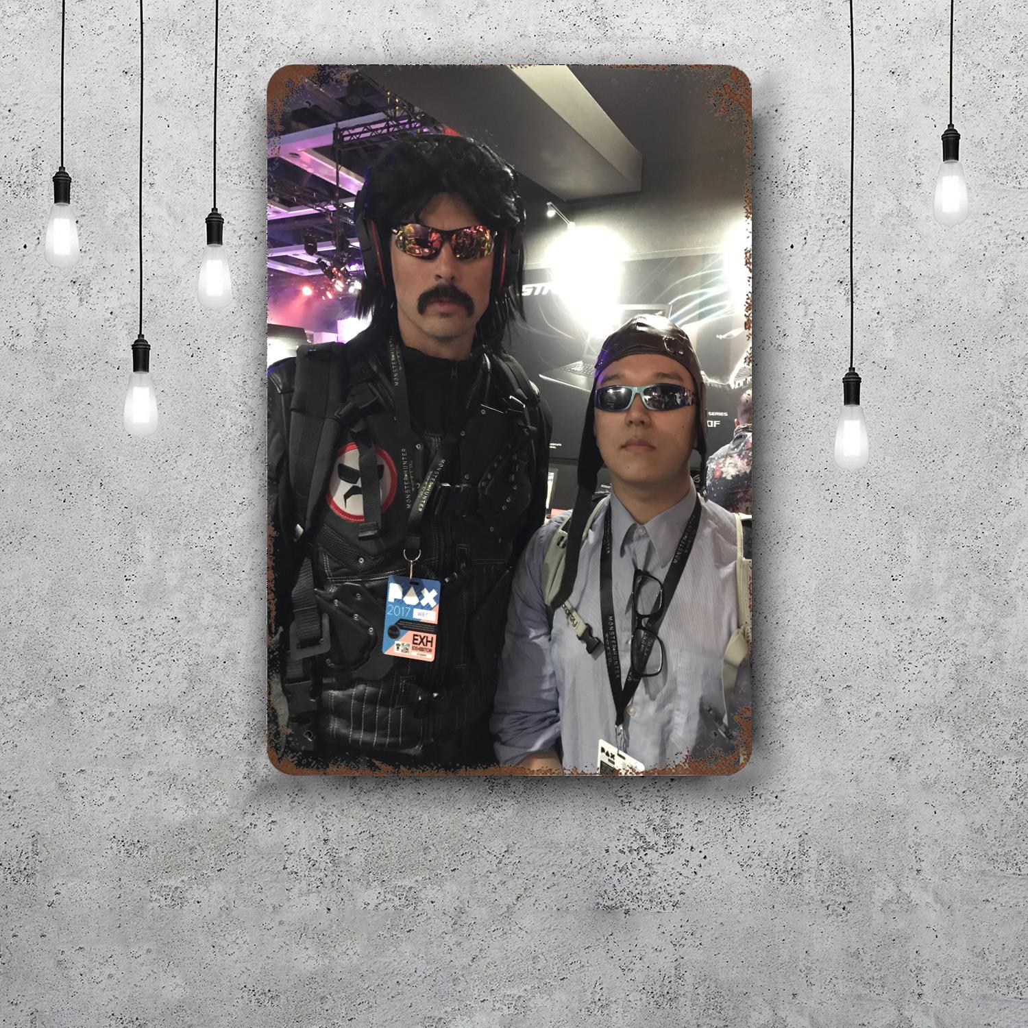 

dr disrespect Classic Poster Rusty Metal Plaque Retro Decorative Plate Bar Man Cave Garage Club Metal Sign Wall Decoration 20x30cm（7.8x11.8inch）