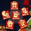 6pcs Paper Red Packet Cartoon Luck Pocket New Year Blessing Red Envelope Bag  New Year