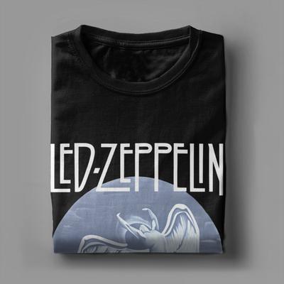 Rock Band Led Zeppelins Falling Angel T Shirts for Men Cotton Casual TShirt Crewneck  Tees Short Sleeve Clothes Gift Idea