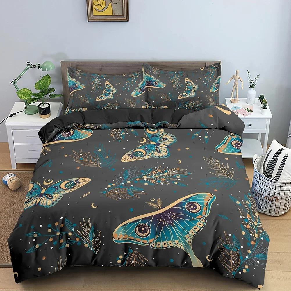 3D Butterfly Print Bedding Set Skin Friendly Duvet Cover With Pillowcase King Queen Size Quilt Cover Home Textiles