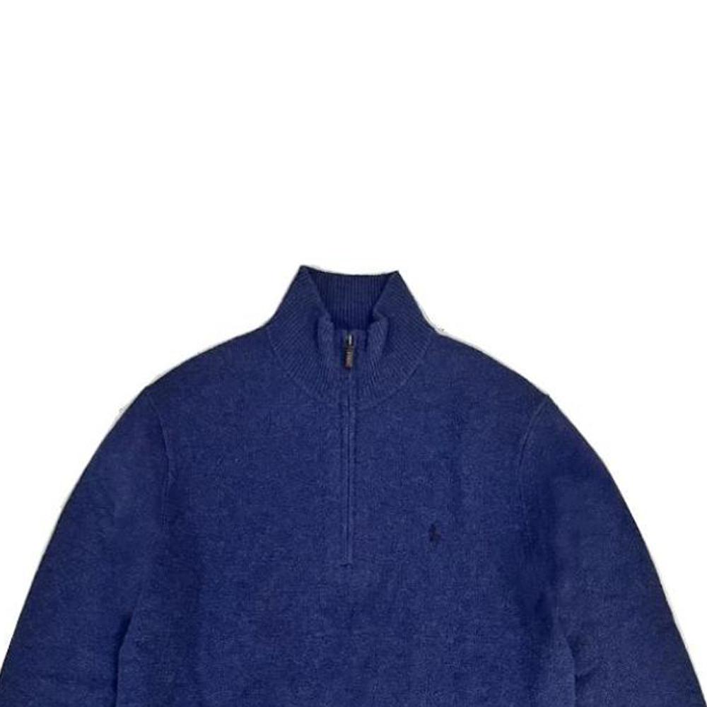 Polo Ralph Lauren Solid Color Half Zip Stand Collar Knitted Long Sleeve Sweater Men sweater Indigo 710892482-013