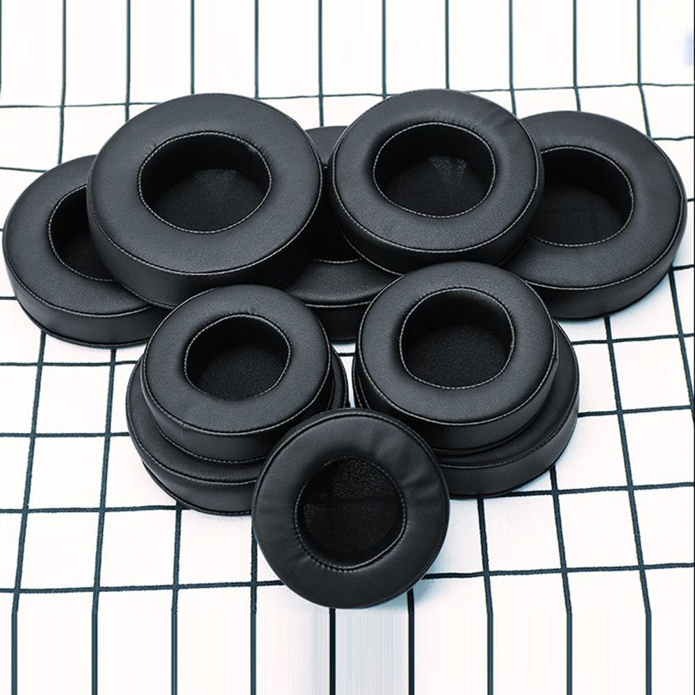 1Pair Round Ear Cushion Protein Leather Headphone Protective Cover Ear Pads  Headphones Accessories