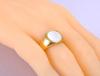 JeeMango Trendy Titanium Stainless Steel Fine  White Shell Rings Bridal Wedding Engagement Ring Jewelry For Women R20069
