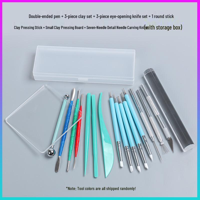Silicone Double-Ended Dotting and Pressing Pen for Polymer Clay Sculpting