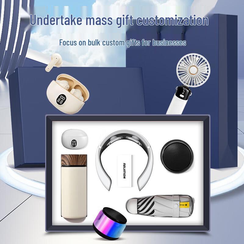 Executive 4-in-1 Gift Set: Mug, Neck Massager, Power Bank & Umbrella