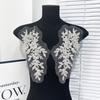 White Beaded Lace Flower Embroidered Cloth Sticker Front Placket To Flower Wedding Dress Performance Dress Accessories Clothing Decoration