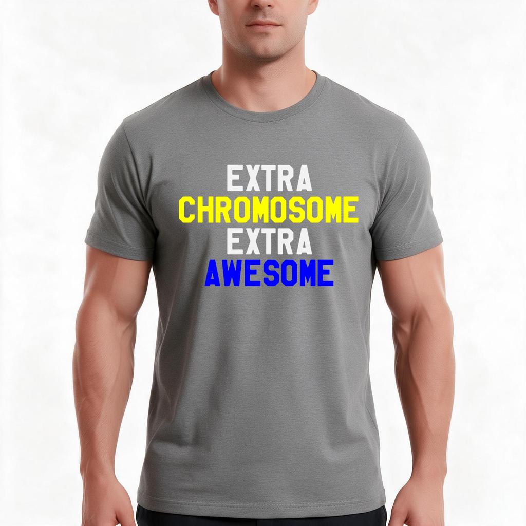 Extra Chromosome Extra Awesome Down Syndrome Awareness Tshirt Summer Casual Cotton Tee Oversized Streetwear Tops