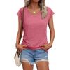 Women's Summer Fashion V-neck Solid Color Short Sleeve T-Shirt Casual Top