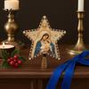 DIY Festive Craft Kit Christian Faux Pearl Art Christmas Tree Topper Kit, Faith Nativity Holiday Handcrafted Ornament Decoration, Handmade Beaded Star