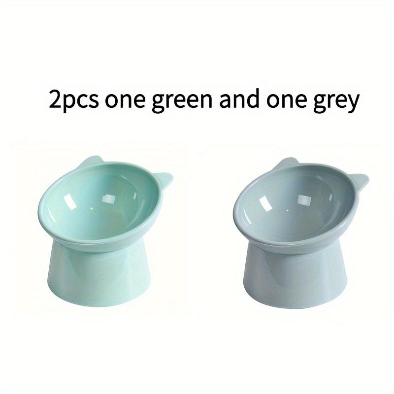 Upgraded Cat Bowl, Spill-proof Tilting Pet Feeder with Angled Neck Protection for Cats and Dogs