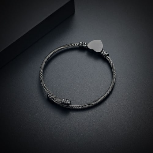 QGJNSGC Cremation Bracelet, Memorial Jewelry, Stainless Steel Pet Claw Heart-Shaped Urn Pendant Bracelet, Keepsake Gift for Family Funerals (B)