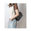 (Black) Classic Style Temperament Single Shoulder Crossbody Bag, First Layer Cowhide Fashionable and Versatile Rhombus Chain Bag Popular Women's Bag