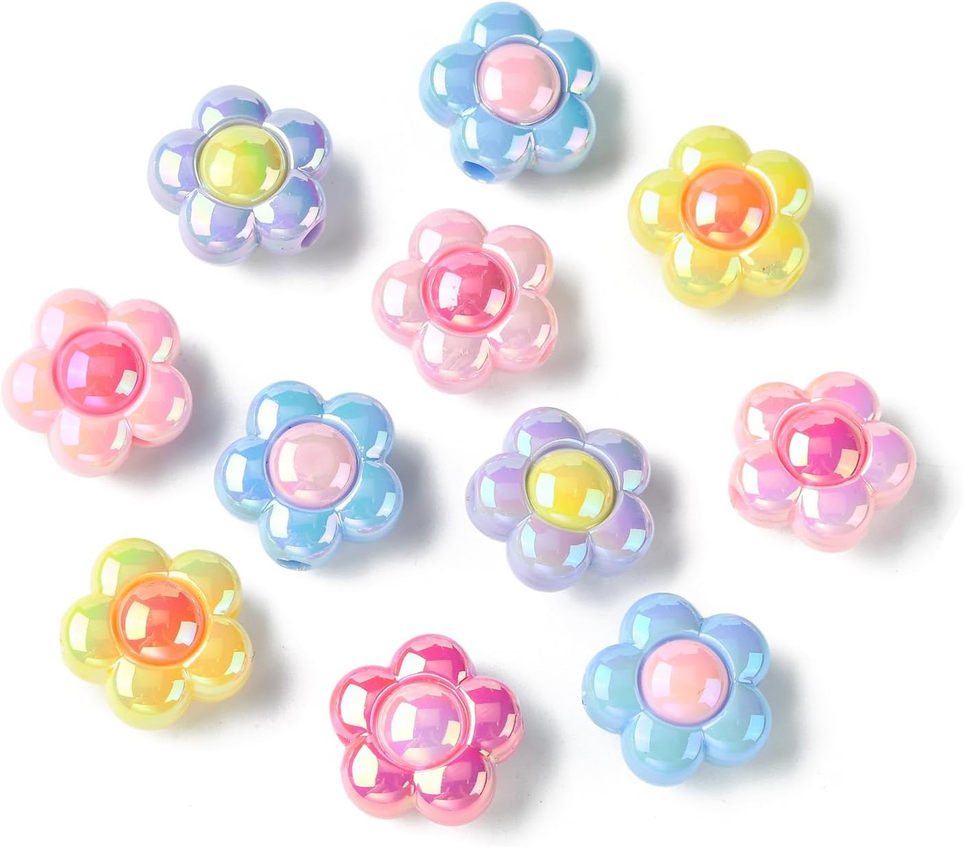 

30/50 шт. Бусины Forcal для ручек, акриловые 3D подвески, бусины-фокусы в виде цветов оптом для ручек с бусинами, изготовления брелоков, милые DIY материалы для ювелирных изделий для учителя random color 5pcs разноцветный