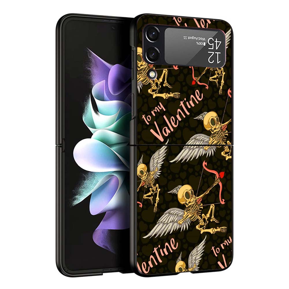 Human Skeleton Red Rose Phone Case For Samsung Galaxy Z Flip7 Flip6 5G Flip5 Flip4 Flip3 ZFlip 7 6 3 4 5 Shockproof Back Cover G