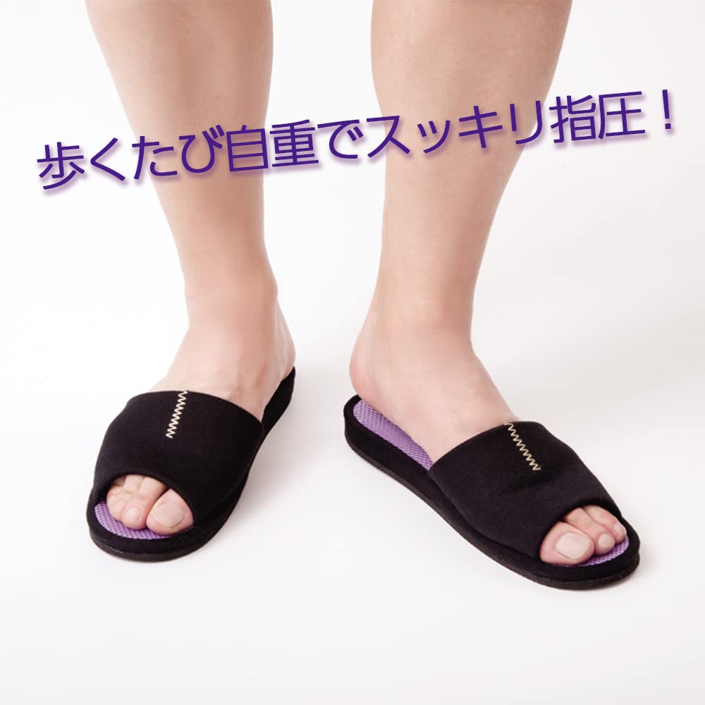 Alphax Healthy Foot Eye Size Men's Slippers, Reflexology, Fumippa, 25.0-27.0cm