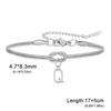 Stainless Steel 26-Letter Bracelet & Anklet with Double-Layer Knotted Snake Bone Chain