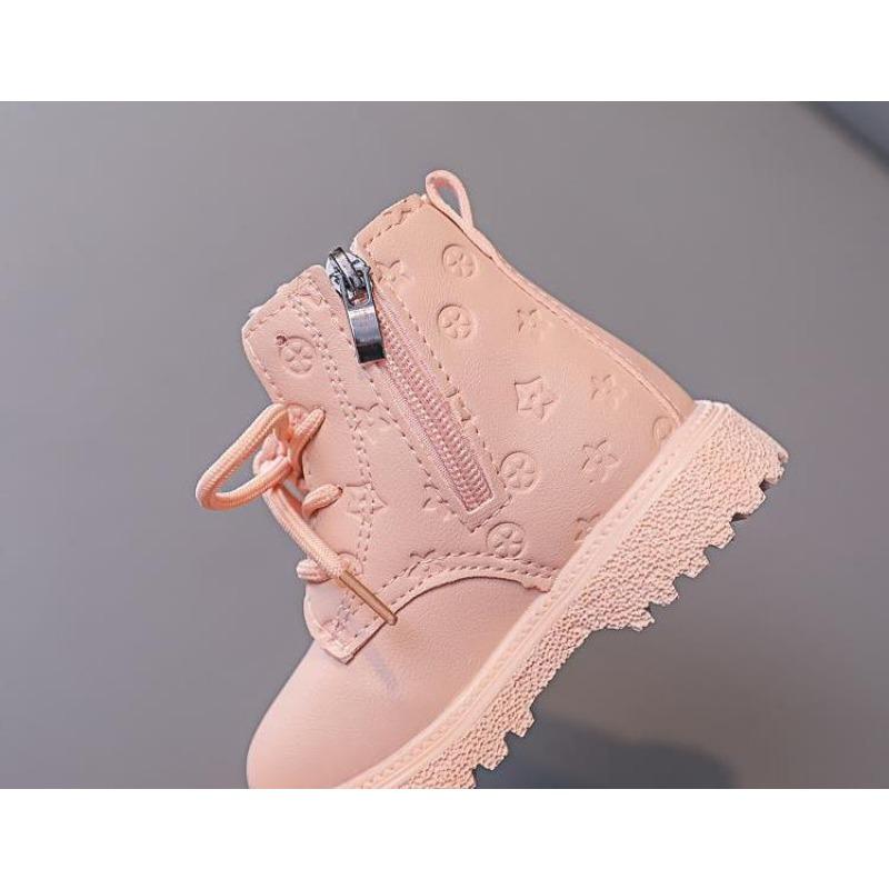 Fashion versatile children's warm short boots boys British style velvet single boots