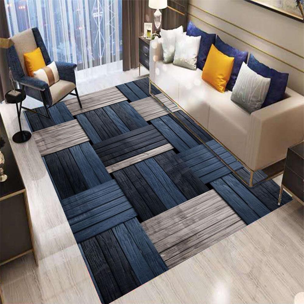 Retro Color Plaid Cowboy Carpet Living Room Bedroom Balcony Sofa Table Entrance Rug Non-slip Machine Washable Home Mat Decor