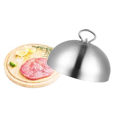 Edelstahl Kochdeckel 28cm Steakhaube Kuppel Griff Spritzschutz Abdeckung Metall Cloche Lebensmittel Kochwerkzeug für Restaurant