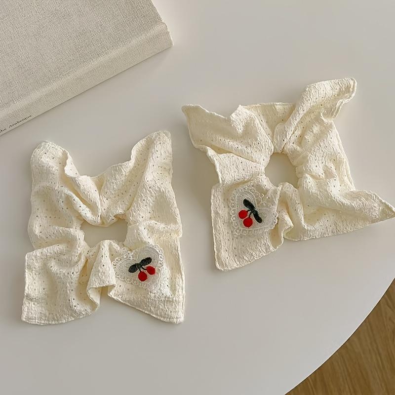 Sweet and Playful Cherry Embroidery Women's Children's Universal Fabric Block Headband Daily Wear Travel Fashion Accessories