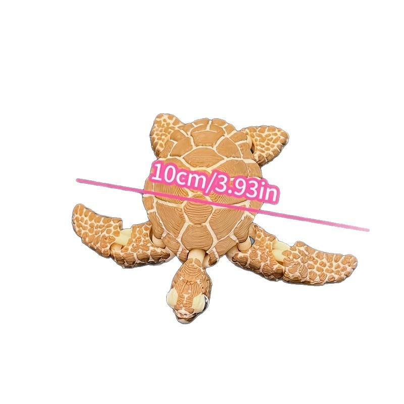 3D Printed Articulated Turtle Figurine Indoor And Outdoor Desktop Decoration Aquarium Landscaping Decor