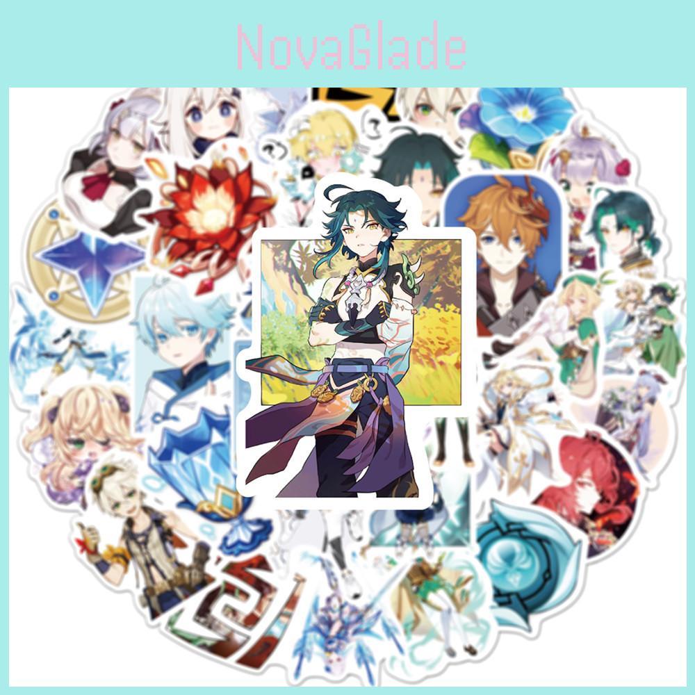 50pcs Genshin Impact Waterproof Stickers Reusable Adhesive Decoration