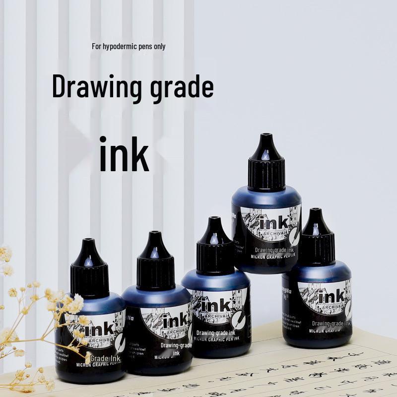 

Quick-Drying Waterproof Needle Pen Ink Refill, 18ML - Sketch & Study Supplies чёрный