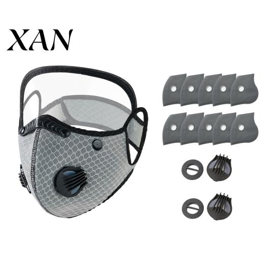 Face Mask with Filter Cycling & Breathing Valve, Reusable Carbon Dust Anti-fog Protective Goggles, Lightweight Protection Shield for Outdoor