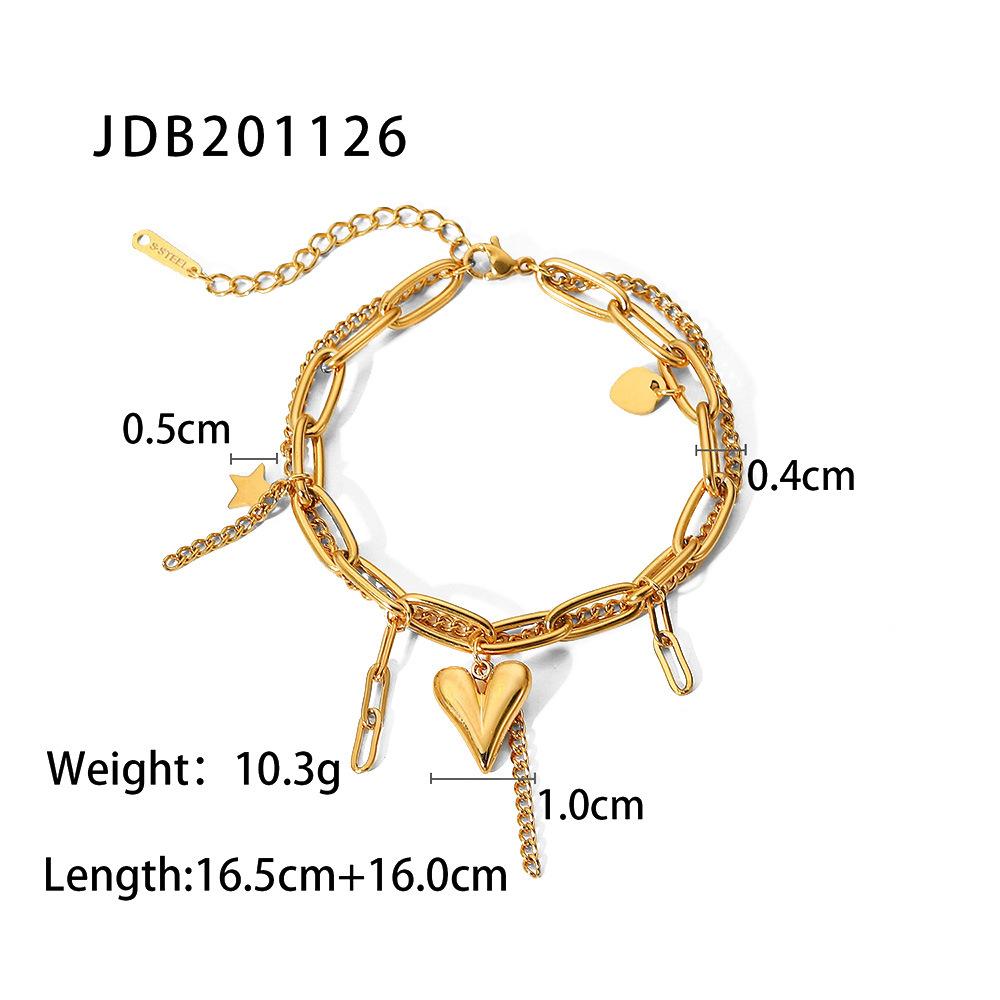Layered Love Chain Titanium Steel Bracelet Minimalist Luxury Stacking Jewelry for Women