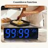 36*11.5*2.3cm Large RGB Digital Wall Clock TEMP Humidity Date Week Count-up Countdown 12/24H Bluetooth Time Synchronization LED Clock