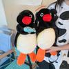 Plush Black Fish Hugging Backpack For Girls With Zipper Closure And Inner Card Pocket