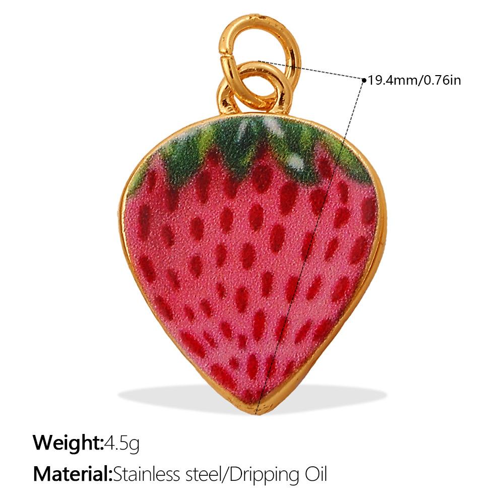 Fashion Enamel Round Brand Pendant Mama Strawberry Love Shape Exquisite Small Pendant
