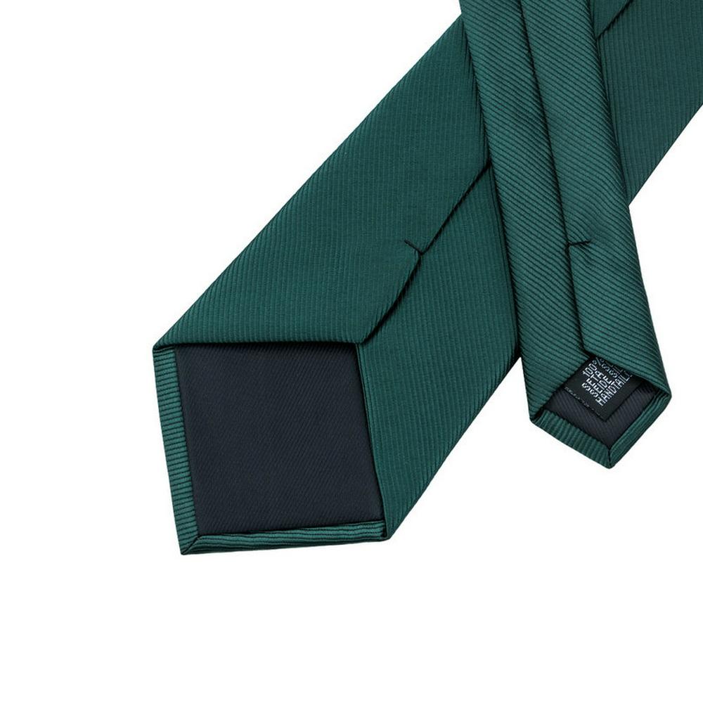 Hi-Tie Mens Silk Tie Green Necktie Handkerchief Cufflinks Set for Party Wedding Business