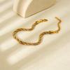 European and American Ins Heavy Industry Color Matching Twist Chain Bracelet Plated 18K Gold Stainless Steel Special-shaped Twist Design Jewelry Women