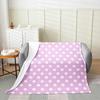 Purple Polka Dots Flannel Fleece Throw Blanket Geometric Circle Design Super Soft Purple  White Bed Blanket for Kids and Teens