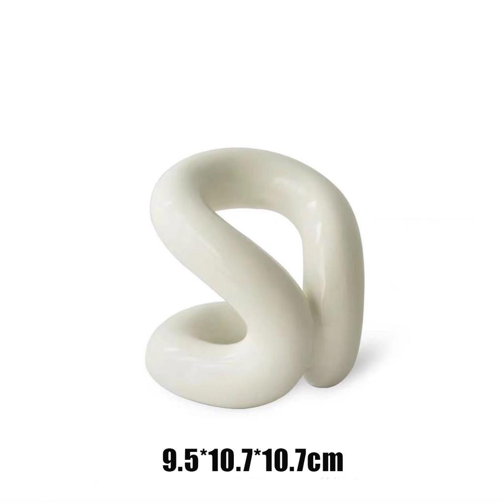 Household Tissue Box Ceramic Fun Knot European Modern Abstract Coffee Table Desktop Cream Color Nordic Decorative Tissue Case