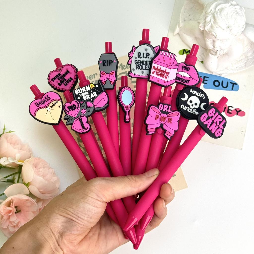 10Pcs Valentine's Day-Themed Ballpoint Pens with Cute Cartoon Roses Icons, Suitable for Use In Offices and Hospitals, A Fun Gift for Valentine's Day,