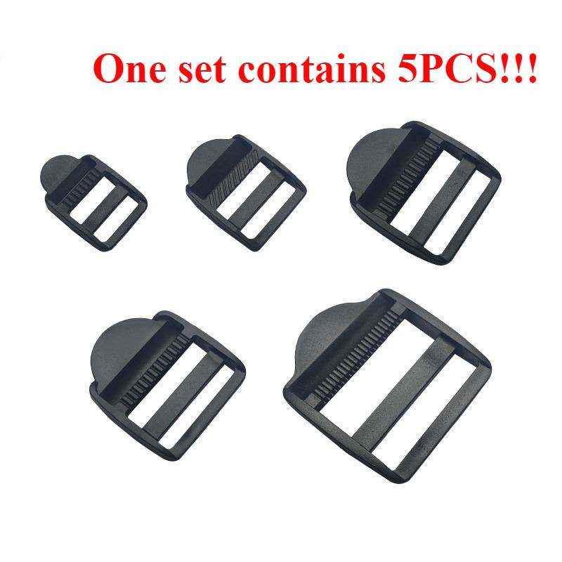

5 шт./упак. ползунок замка лестницы, пластиковые пряжки, ремни для рюкзака, черная тесьма 2 см, 2,5 см, 3,2 см, 3,8 см 1 set 2.5cm