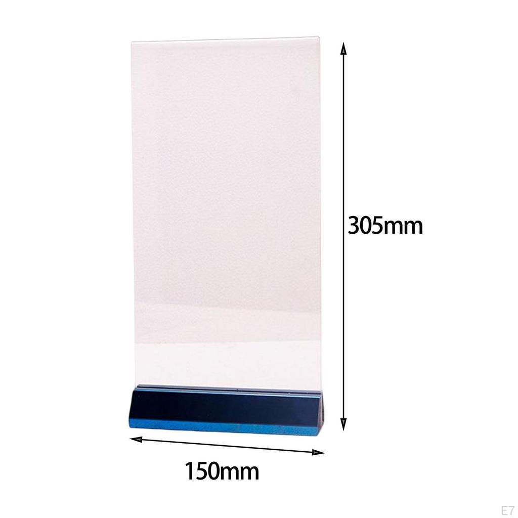 Acrylic Sign Holder Display Stand Vertical Paper Card Poster Double Sided for