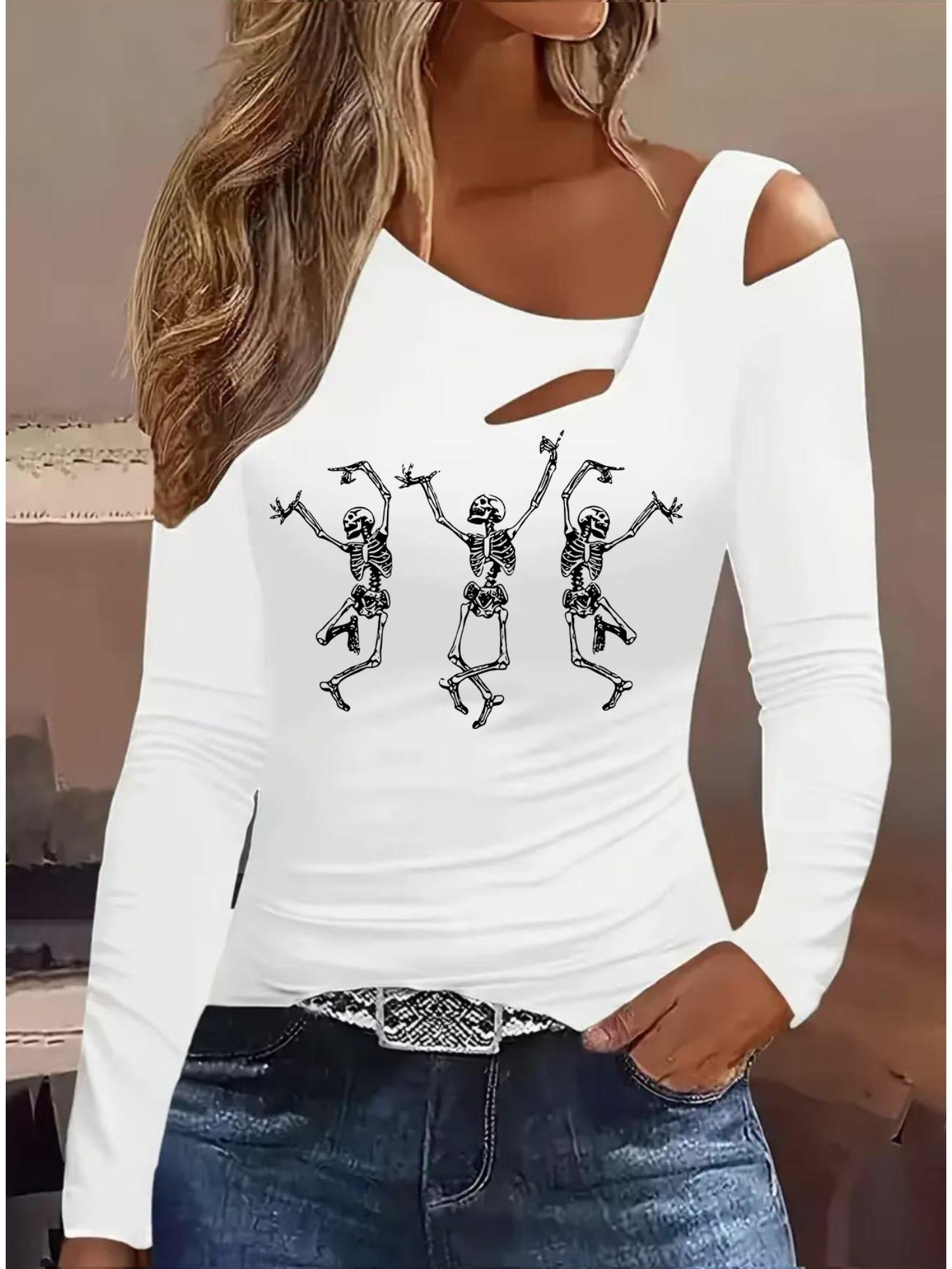 

Модные блузки с живописным принтом, футболки с длинным рукавом, повседневные топы-юбки XXL белый