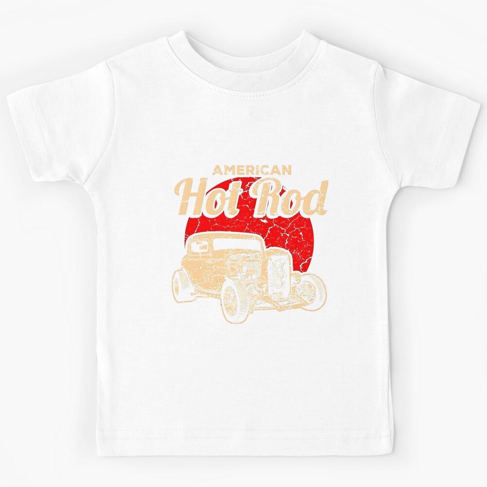 Drag Rod Car Muscle Hot Vintage Racing Kids T-Shirt 110
