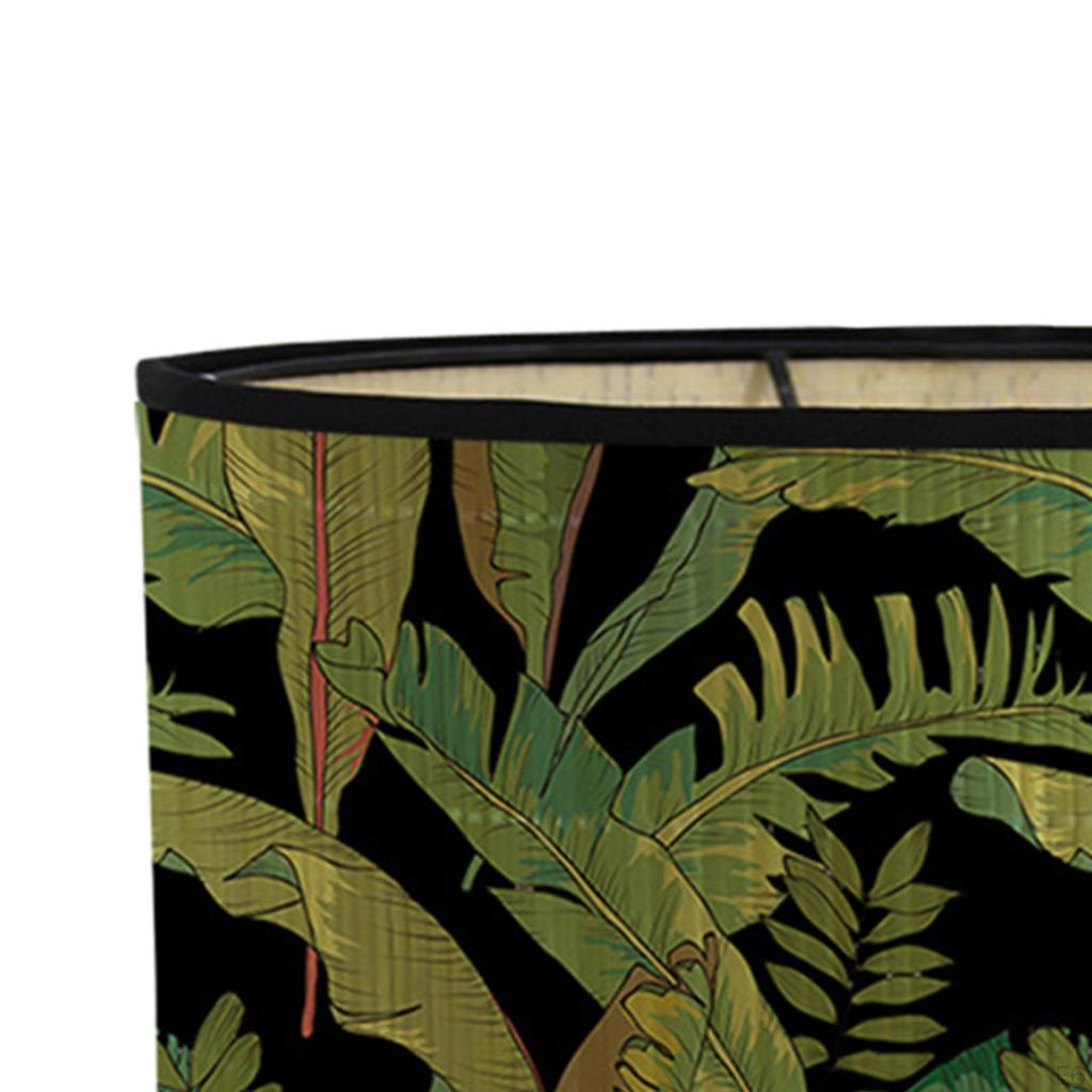 Bamboo E27 Lamp Shade with Leaves Pattern Accessory 11.8x7.8inch Farmhouse Cover for Bedrooms