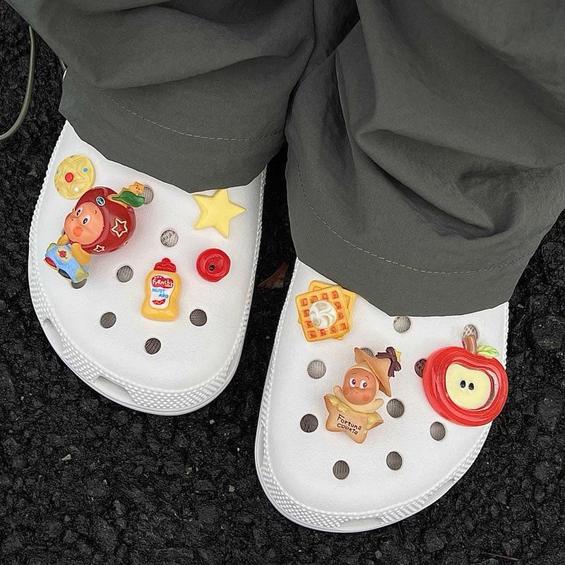8PCS Fashion Shoe Charms Set Accessories Hole Shoe Buckle Cute Cartoon Animal Fruit DIY 3D Shoes Decorations Kids Party Gift