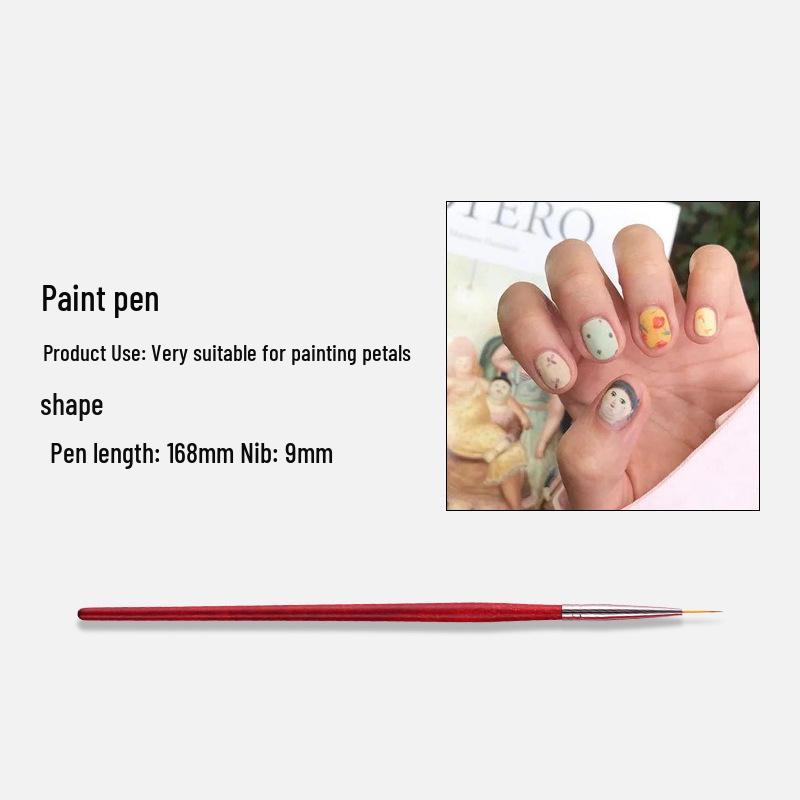 

Кисть-лайнер для нейл-арта с ручкой из палисандра - Тонкая кисть-крючок для росписи и детализации лица BJD.