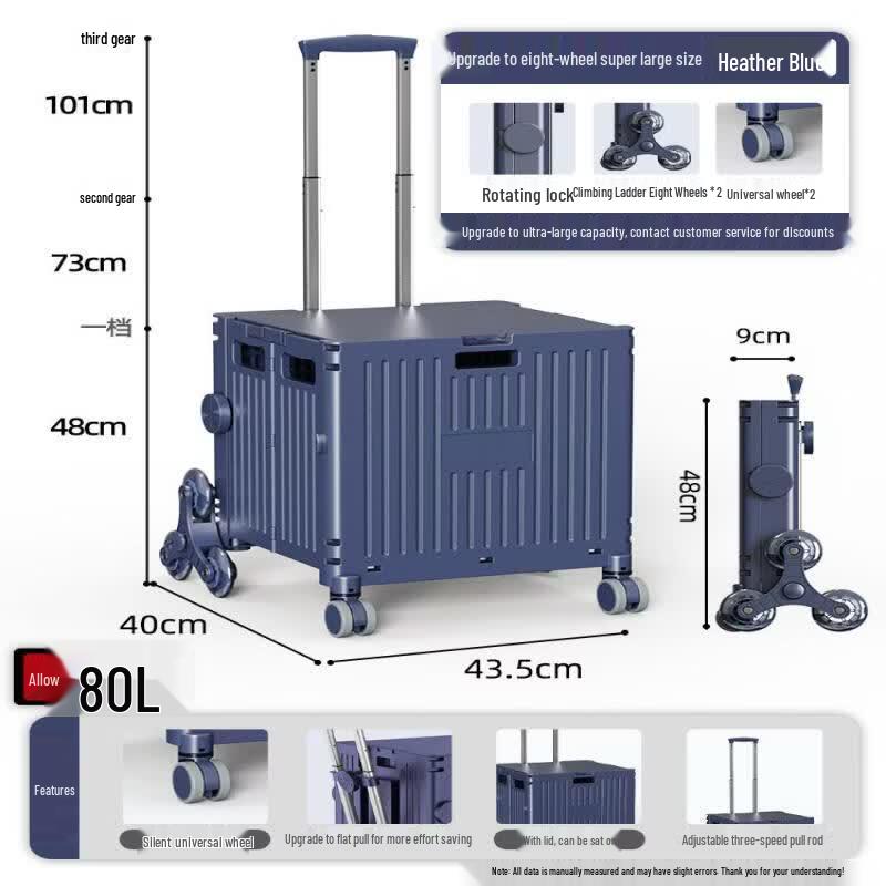 Cheng Yang 80L Stair-Climbing Folding Shopping Trolley