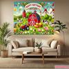Personalized 2D Flat Birthday Party Background Fabric Joyful Farm Animal Themed Atmosphere Decoration
